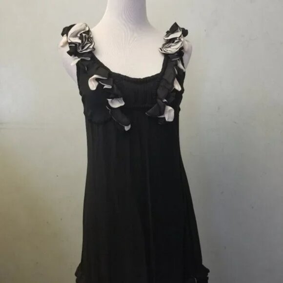 Yoana barashi Anthropology peddle detailing SILK dress women's size 2 (U11) - Picture 6 of 9